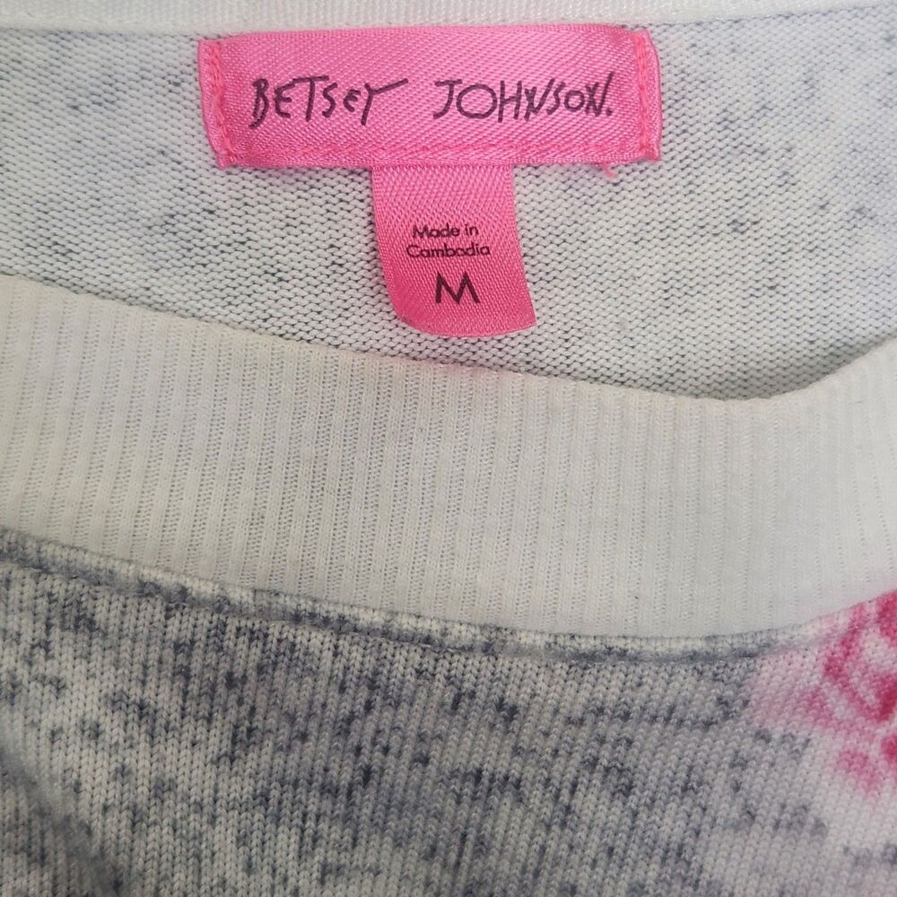 Betsey Johnson Y2K-Flirty Rose AOP-Knit Tunic/Dress-Rfl-M-Coquette-Cottagecore - Picture 8 of 10